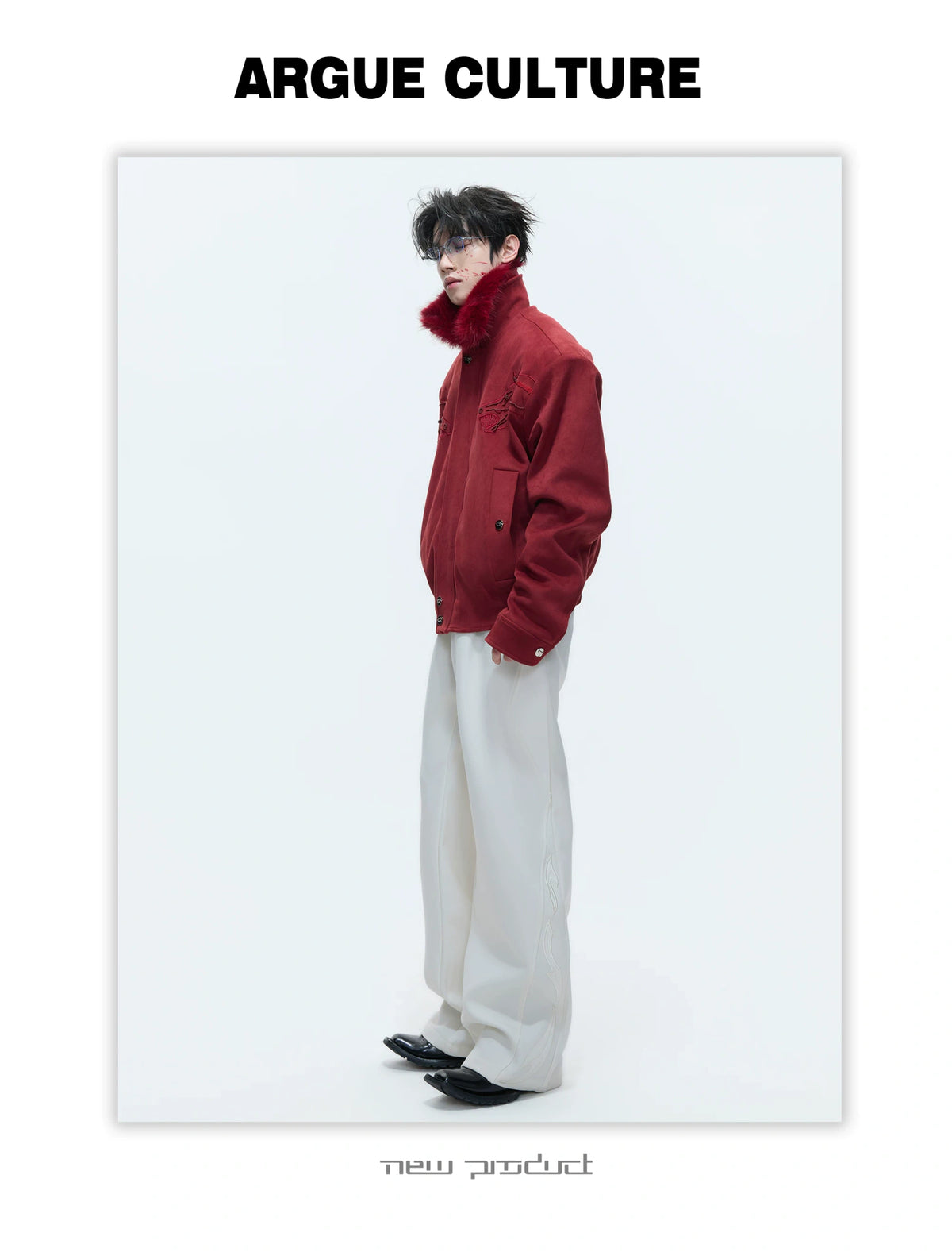 Split-Panel Wide-Leg Trousers | Color-Block Utility Style - description image 8