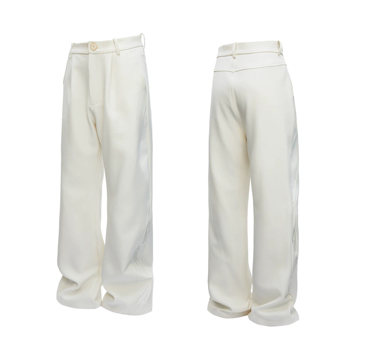 Split-Panel Wide-Leg Trousers | Color-Block Utility Style - description image 12