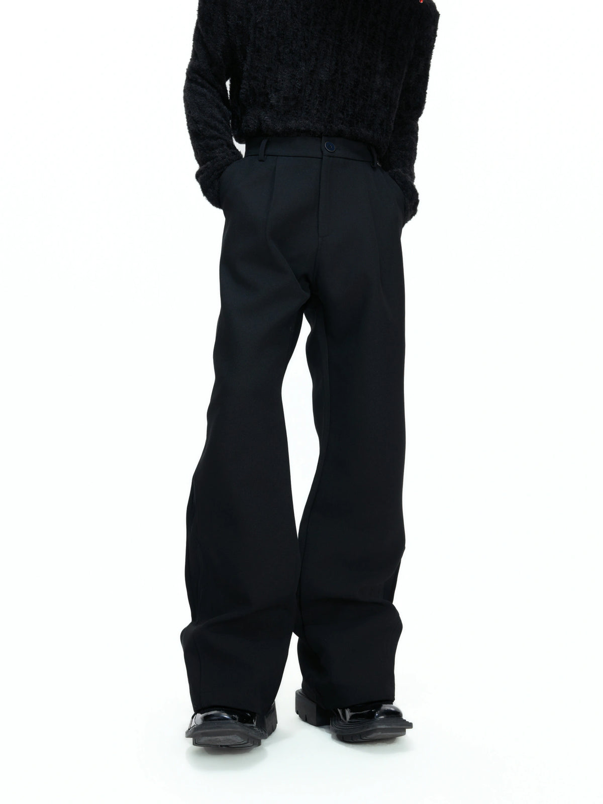 Split-Panel Wide-Leg Trousers | Color-Block Utility Style - main image 2
