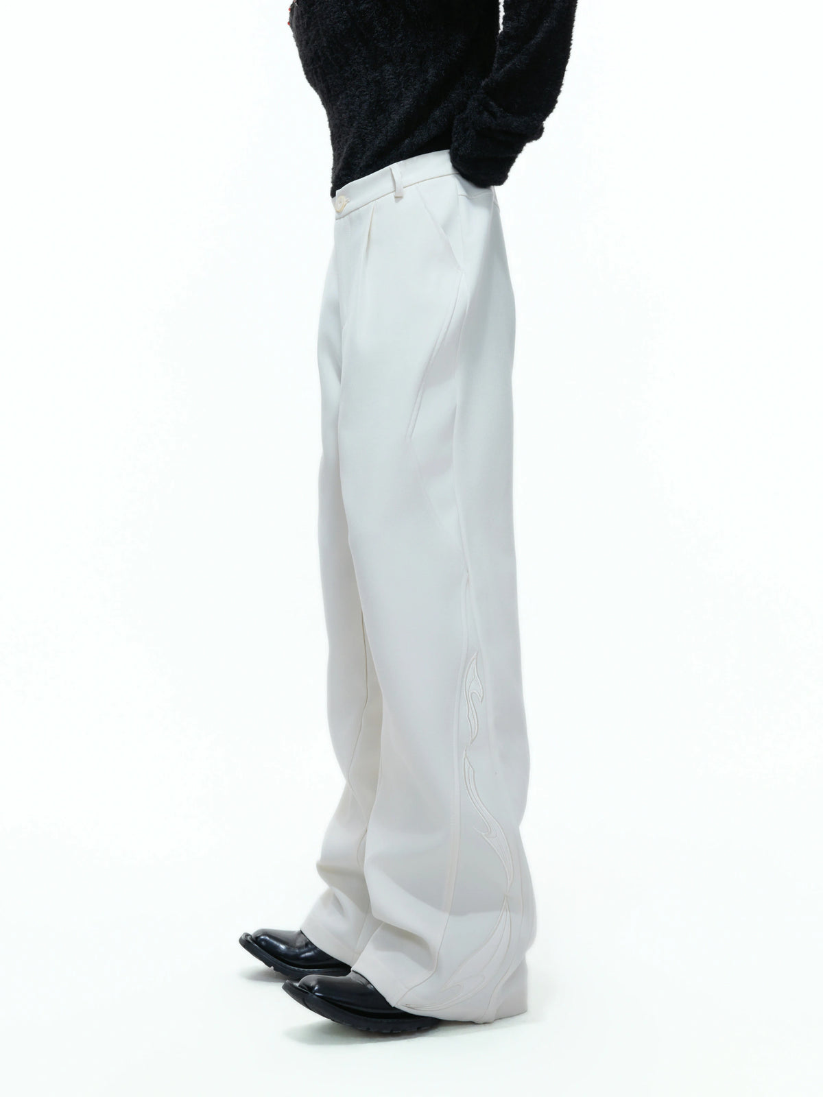 Split-Panel Wide-Leg Trousers | Color-Block Utility Style - main image 3