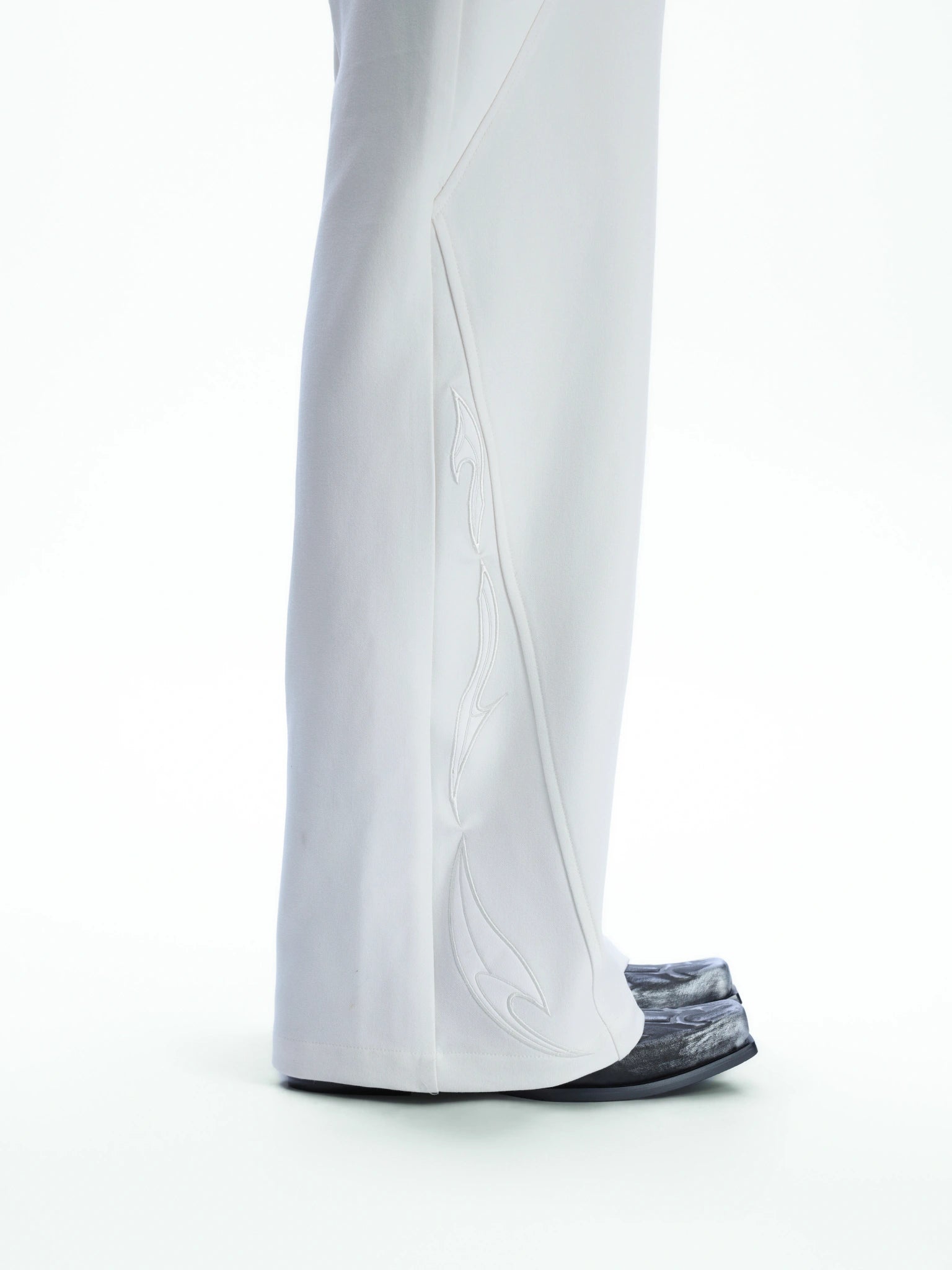 Split-Panel Wide-Leg Trousers | Color-Block Utility Style - main image 4