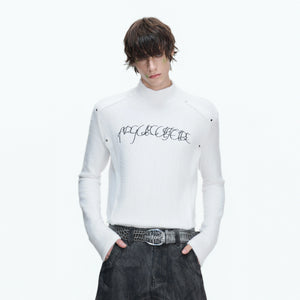 Deconstructed Cotton Mock-Neck Top | Argue Culture - main image 2