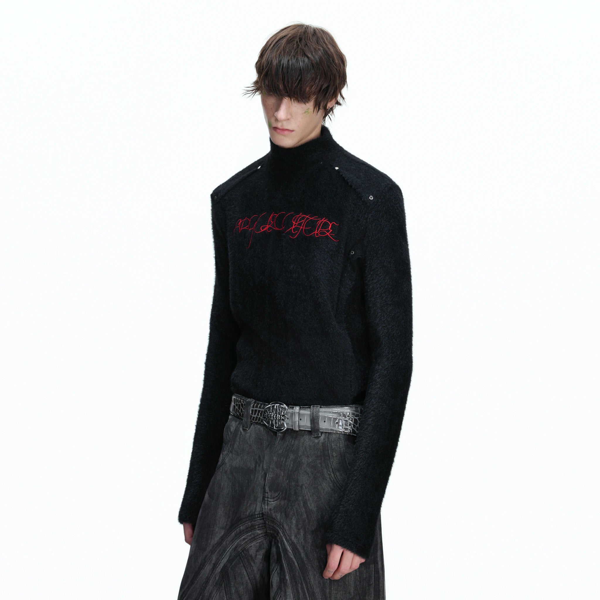 Deconstructed Cotton Mock-Neck Top | Argue Culture - main image 3