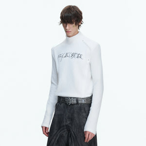 Deconstructed Cotton Mock-Neck Top | Argue Culture - main image 4