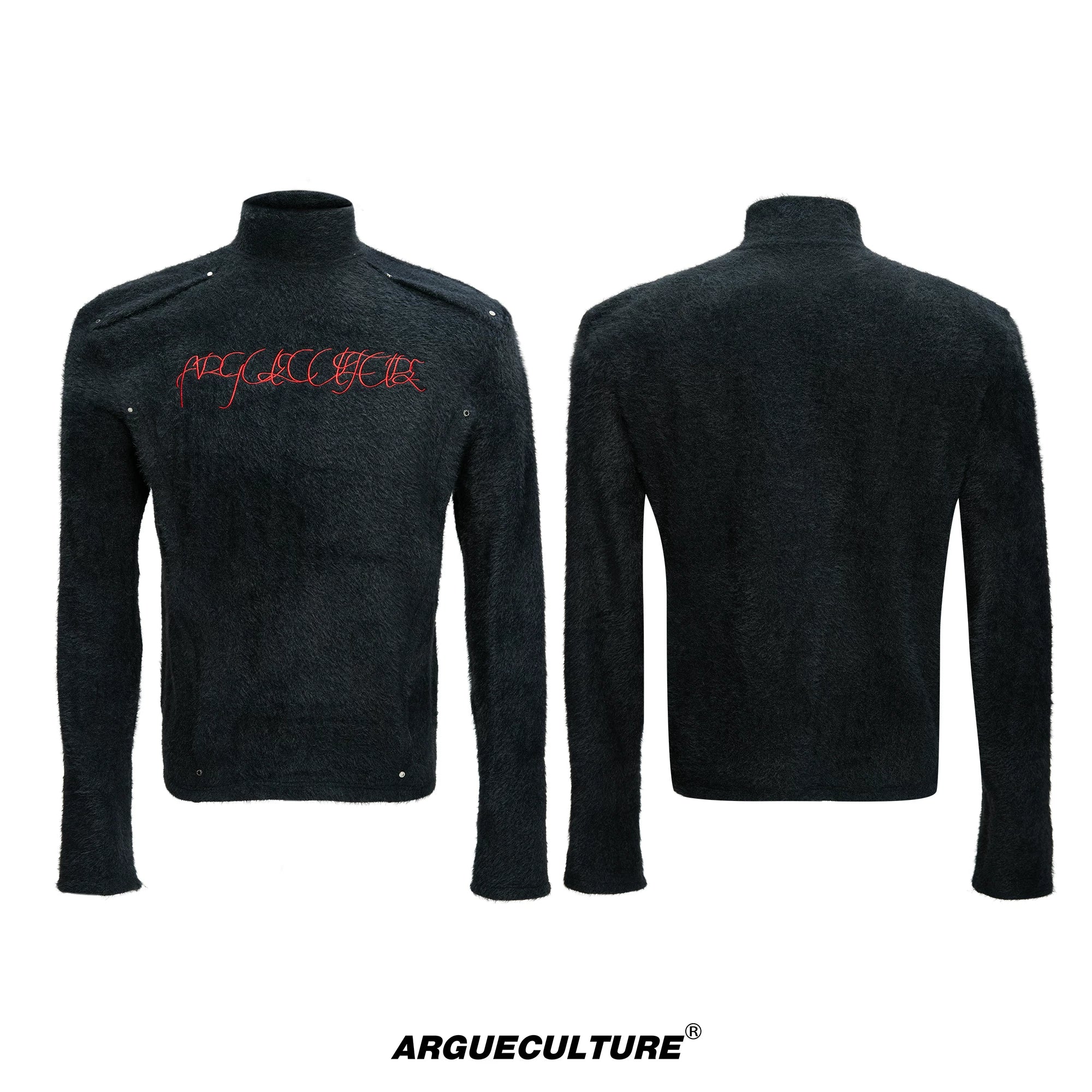 Deconstructed Cotton Mock-Neck Top | Argue Culture - Black Top