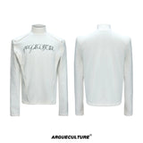 Deconstructed Cotton Mock-Neck Top | Argue Culture - White Top
