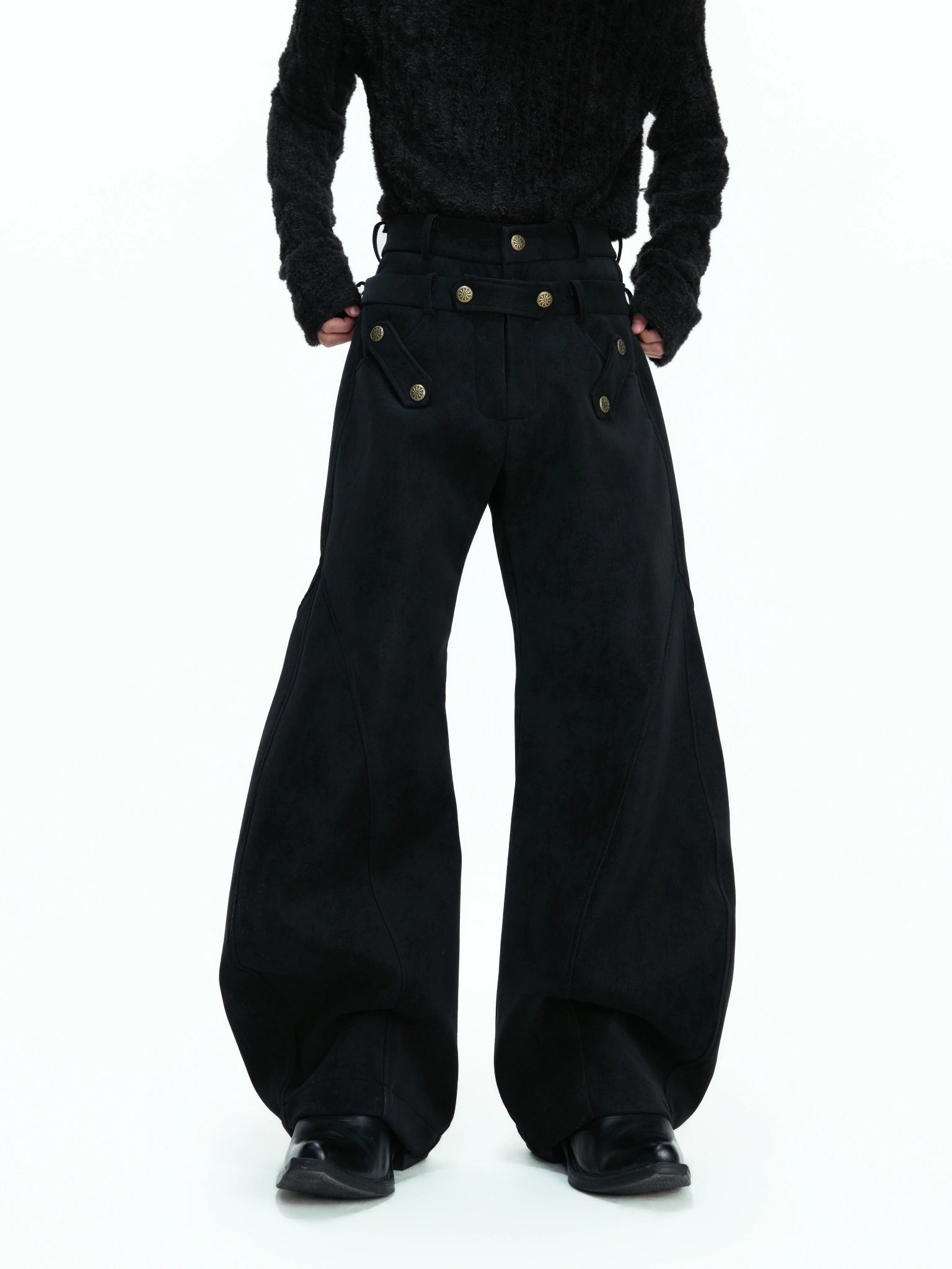 Panelled Straight-Leg Pants | Avant-Garde Streetwear - main image 2