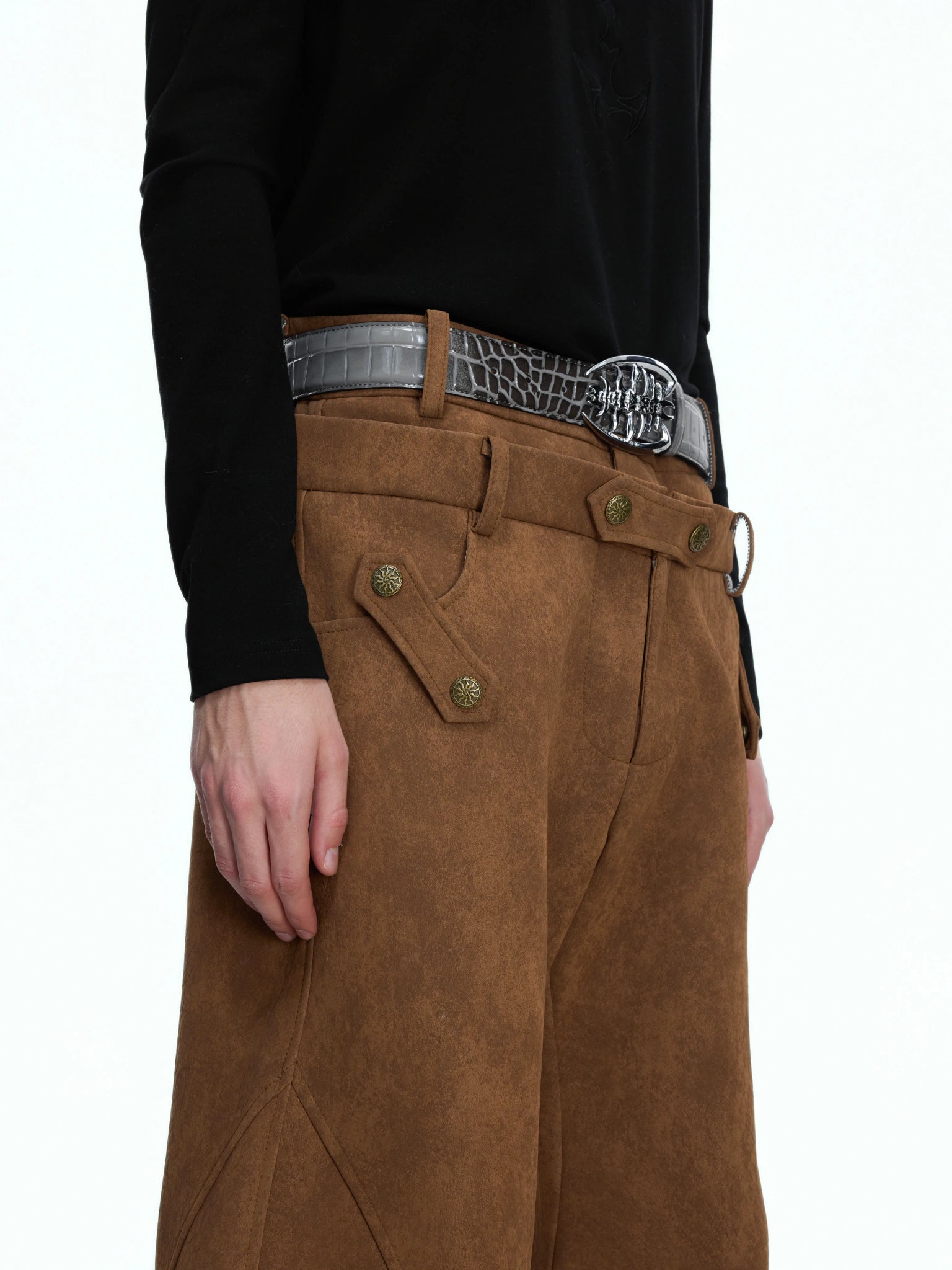 Panelled Straight-Leg Pants | Avant-Garde Streetwear - main image 4