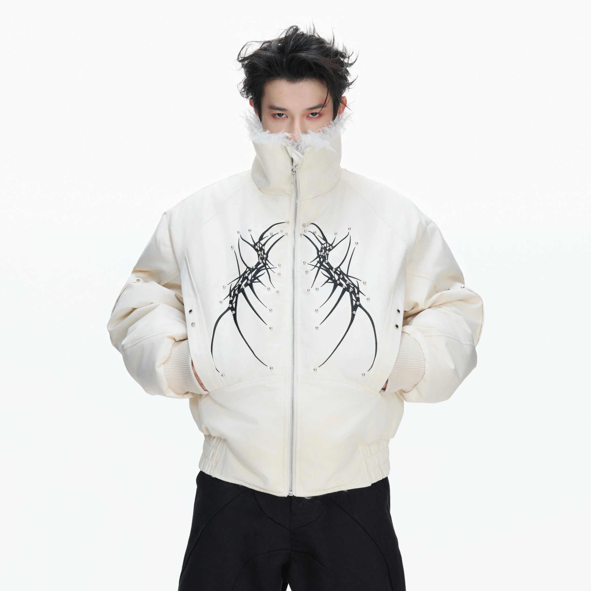 Heavyweight Embroidered Cropped Jacket | Unisex - main image 2