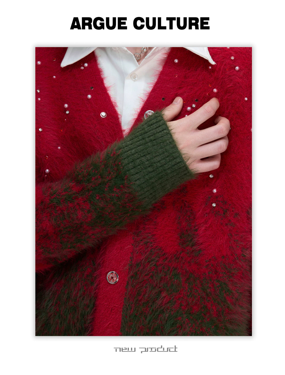 Gradient Wool-Blend Knit Cardigan | Unisex Streetwear - description image 4