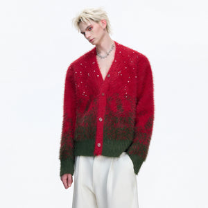Gradient Wool-Blend Knit Cardigan | Unisex Streetwear - main image 1