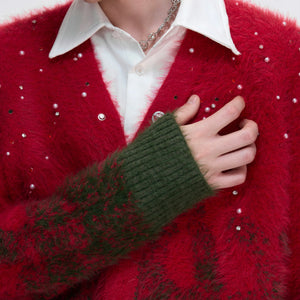 Gradient Wool-Blend Knit Cardigan | Unisex Streetwear - main image 4