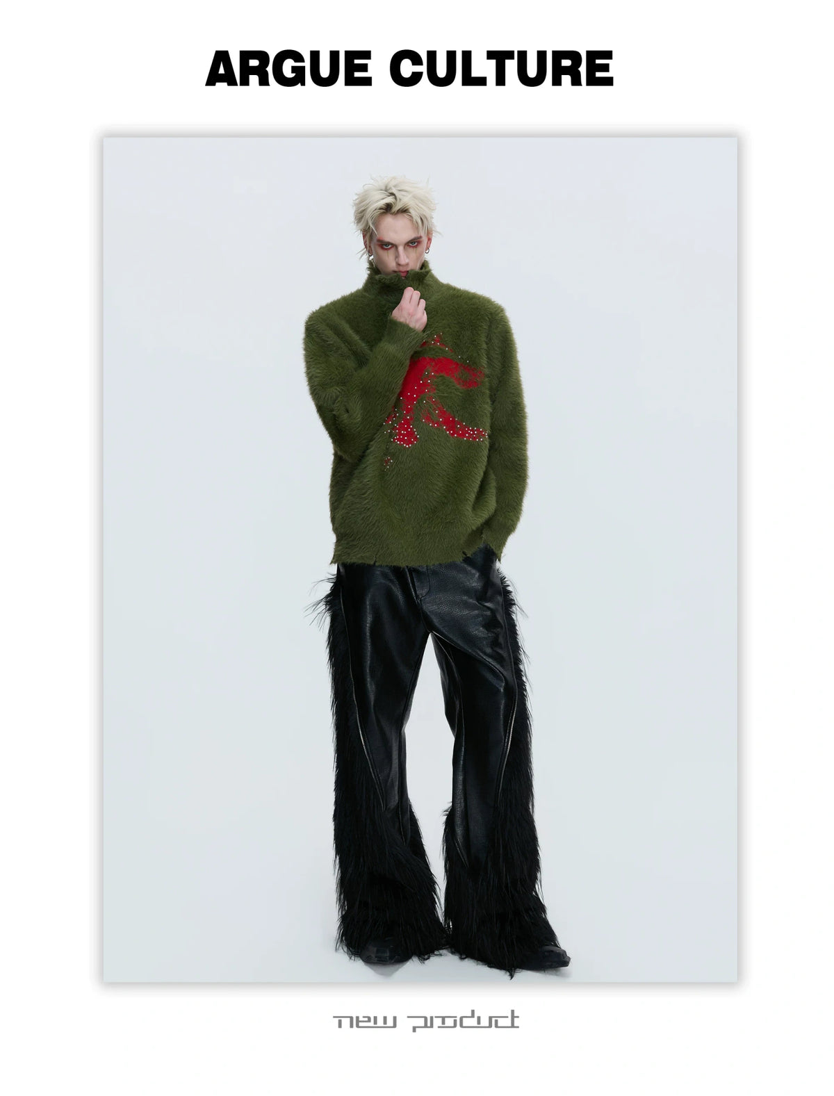 Deconstructed Wool-Blend Mock-Neck Knit Sweater - description image 8