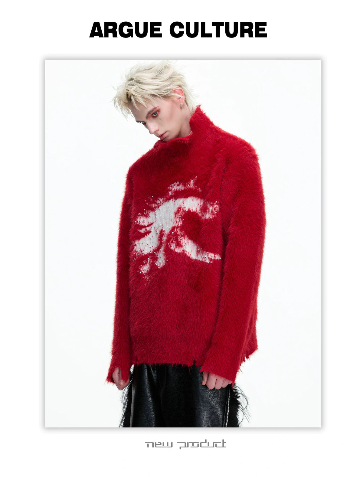 Deconstructed Wool-Blend Mock-Neck Knit Sweater - description image 10