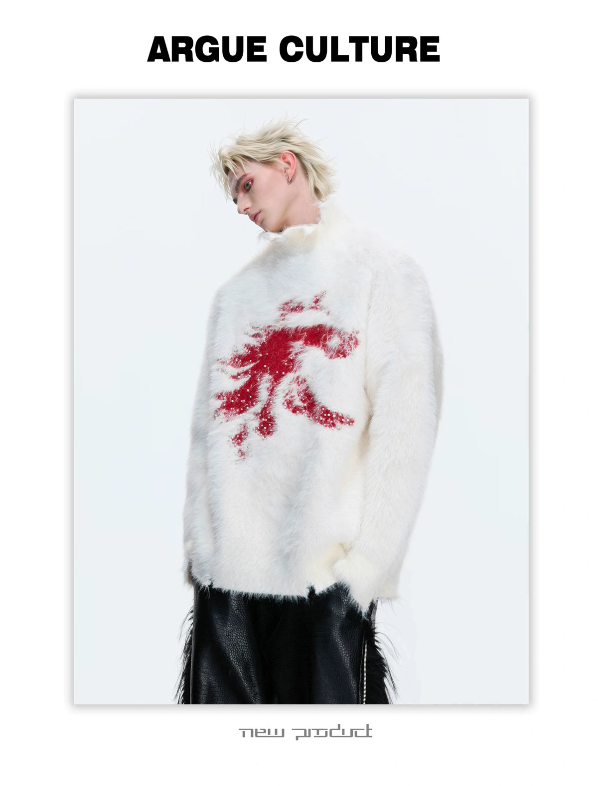 Deconstructed Wool-Blend Mock-Neck Knit Sweater - description image 12