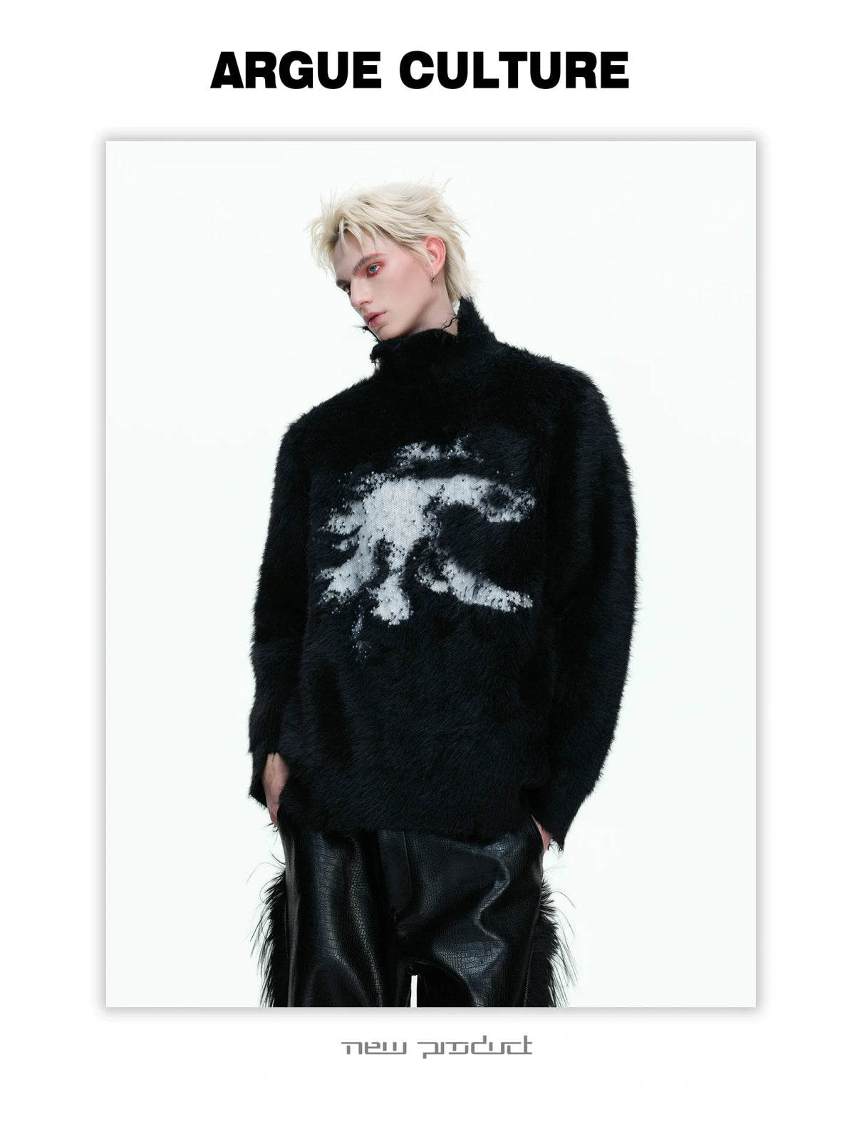 Deconstructed Wool-Blend Mock-Neck Knit Sweater - description image 13