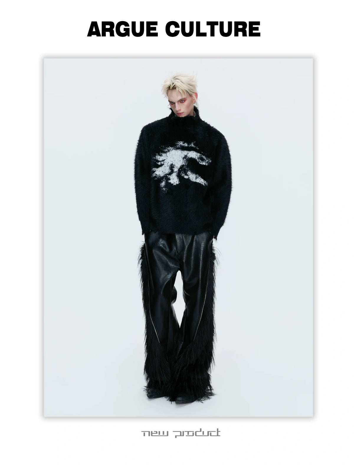 Deconstructed Wool-Blend Mock-Neck Knit Sweater - description image 14
