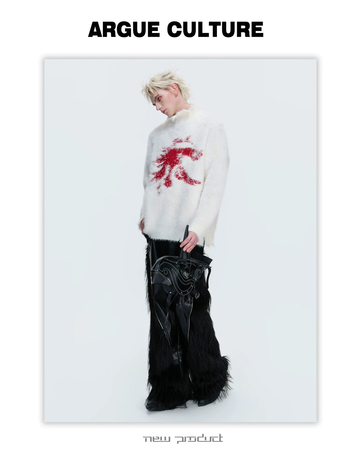 Deconstructed Wool-Blend Mock-Neck Knit Sweater - description image 17