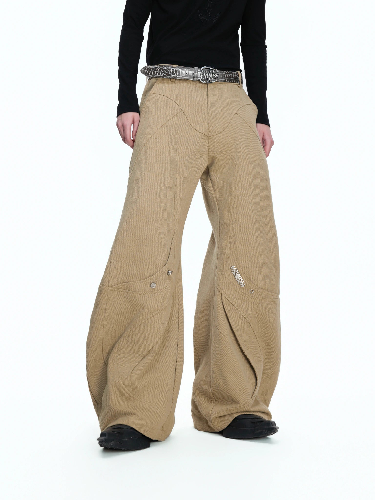 Washed Canvas Wide-Leg Utility Pants | Argue Culture - main image 1