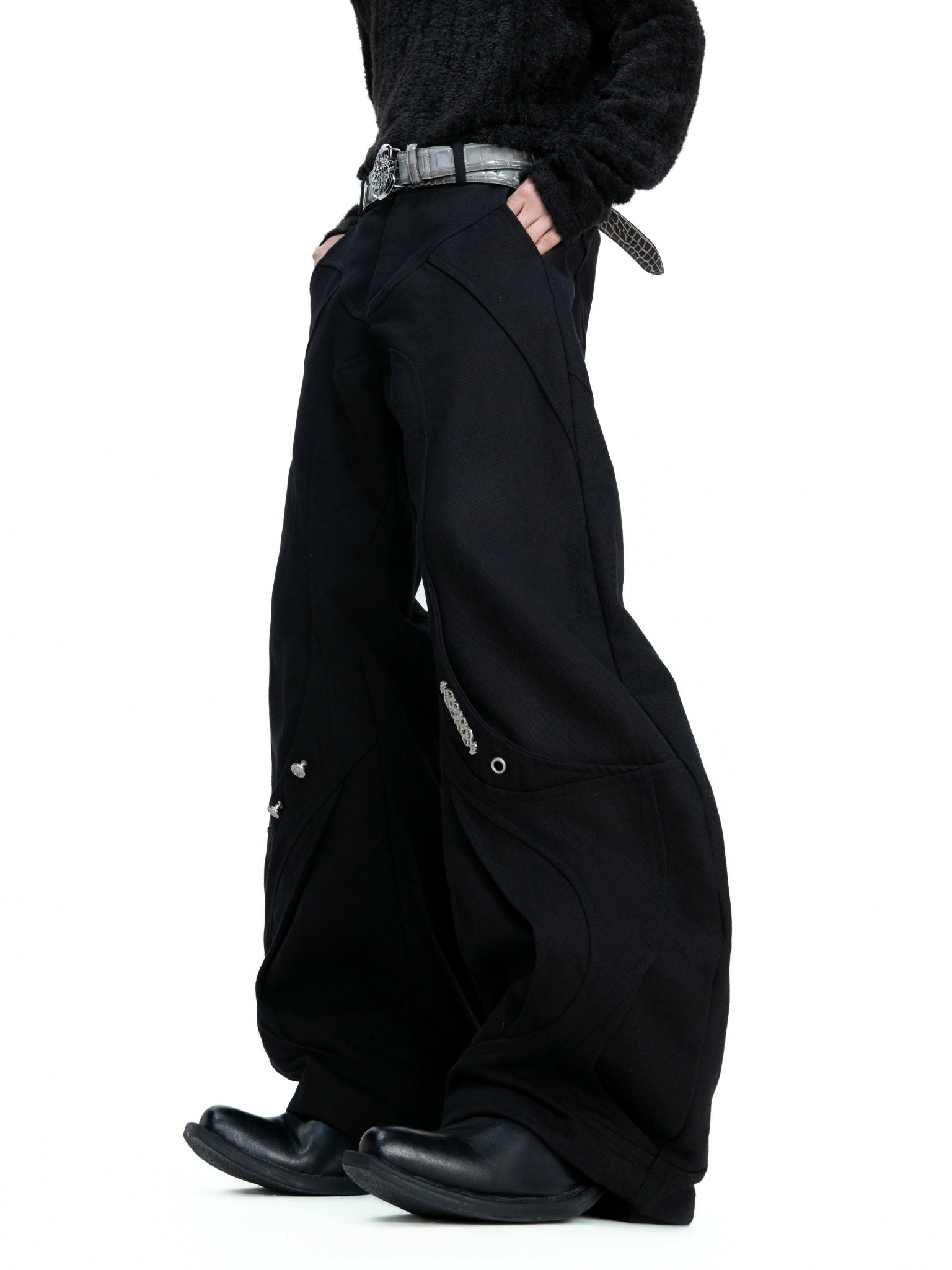 Washed Canvas Wide-Leg Utility Pants | Argue Culture - main image 2