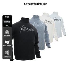 Modal Wool-Blend Mock-Neck Sweater with Embroidery - main image 1