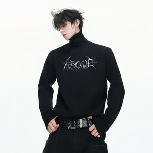Modal Wool-Blend Mock-Neck Sweater with Embroidery - main image 2