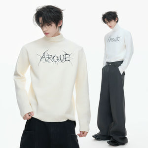 Modal Wool-Blend Mock-Neck Sweater with Embroidery - main image 5