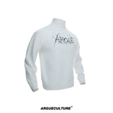 Modal Wool-Blend Mock-Neck Sweater with Embroidery - White Top