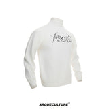 Modal Wool-Blend Mock-Neck Sweater with Embroidery - Beige Top