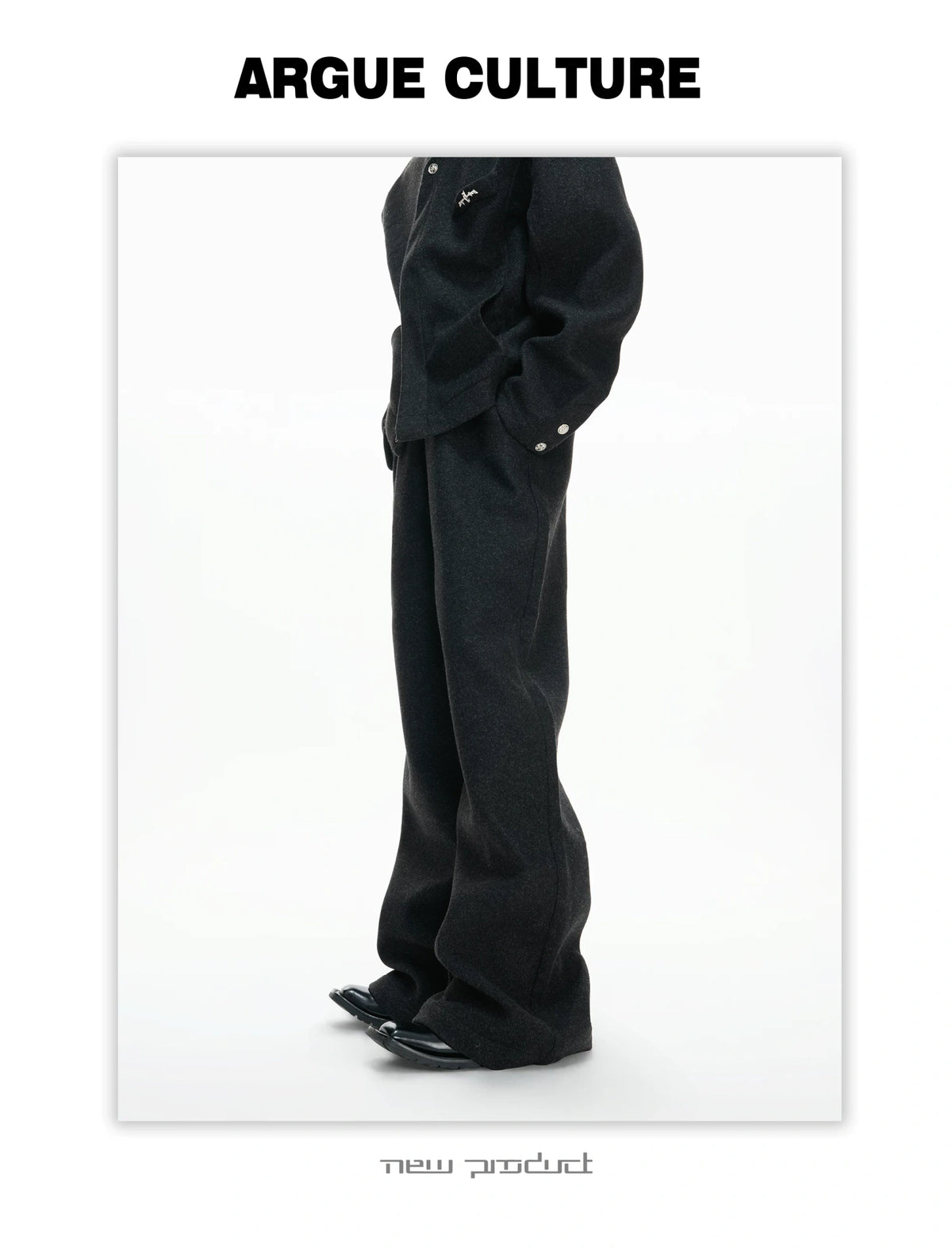 Relaxed Cotton-Wool Cropped Jacket with Metal Logo - description image 6