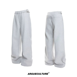 Relaxed Cotton-Wool Cropped Jacket with Metal Logo - Light Gray Pants