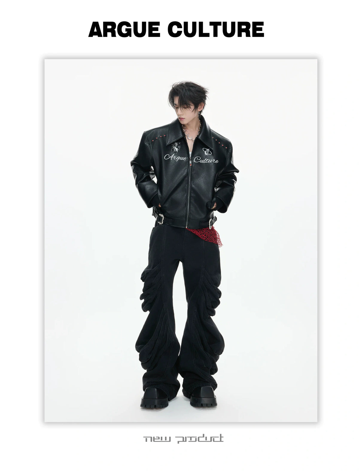 Faux Leather Moto Jacket | Relaxed Unisex Streetwear - description image 6