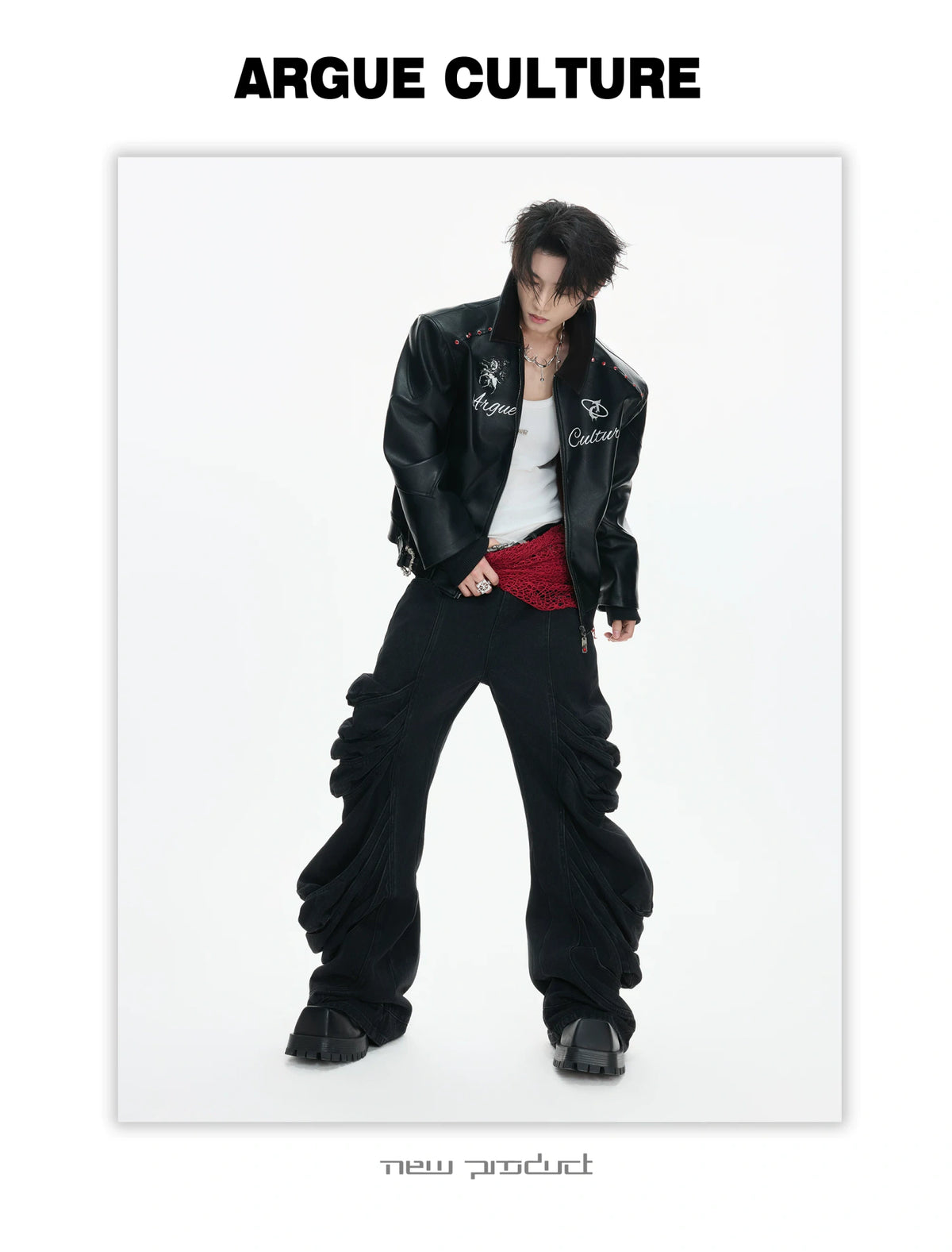Faux Leather Moto Jacket | Relaxed Unisex Streetwear - description image 9