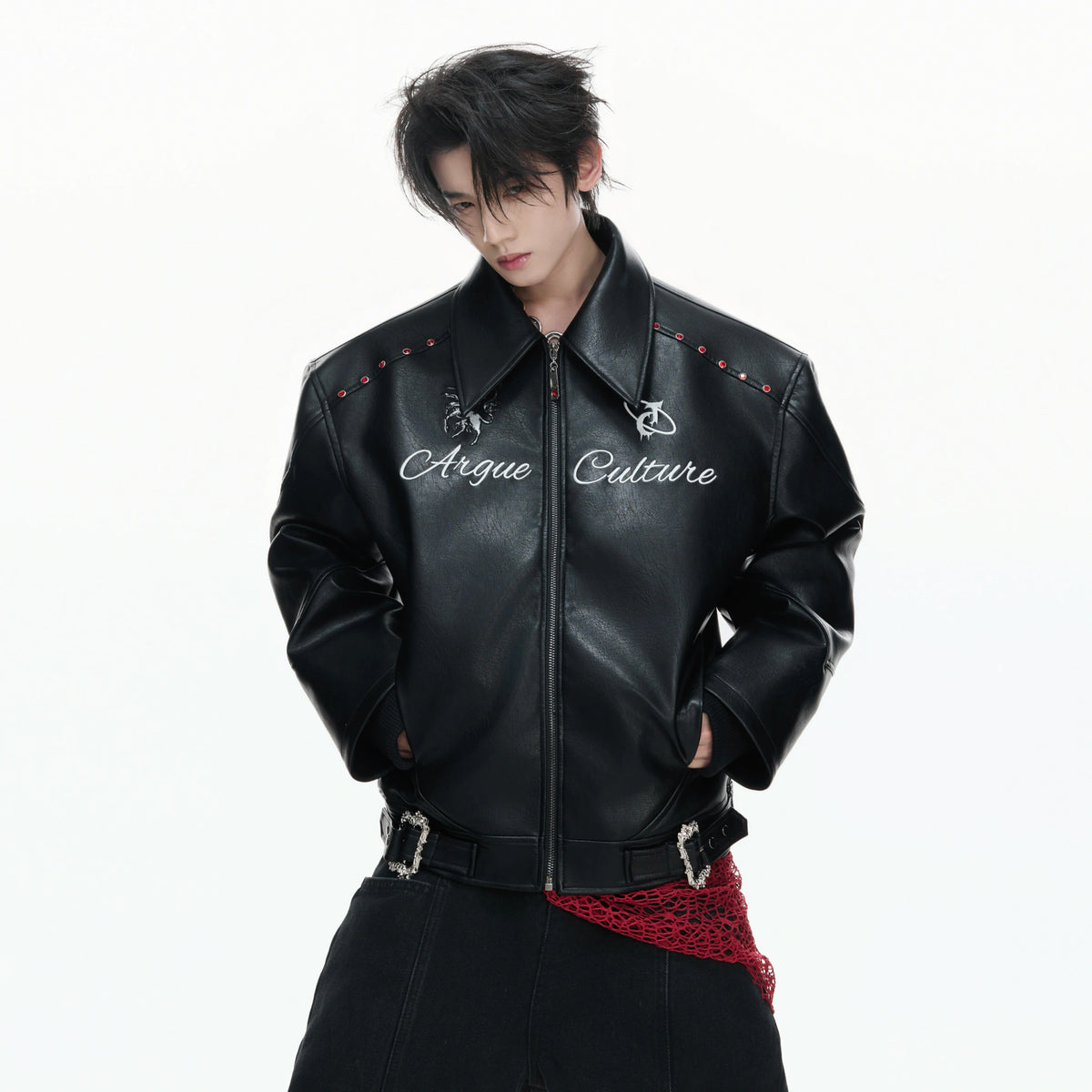 Faux Leather Moto Jacket | Relaxed Unisex Streetwear - main image 2