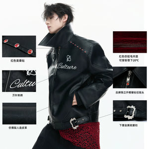 Faux Leather Moto Jacket | Relaxed Unisex Streetwear - main image 5