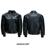Faux Leather Moto Jacket | Relaxed Unisex Streetwear - Black Top