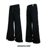 Deconstructed Bootcut Pants in Cotton Blend | Argue - Black Pants