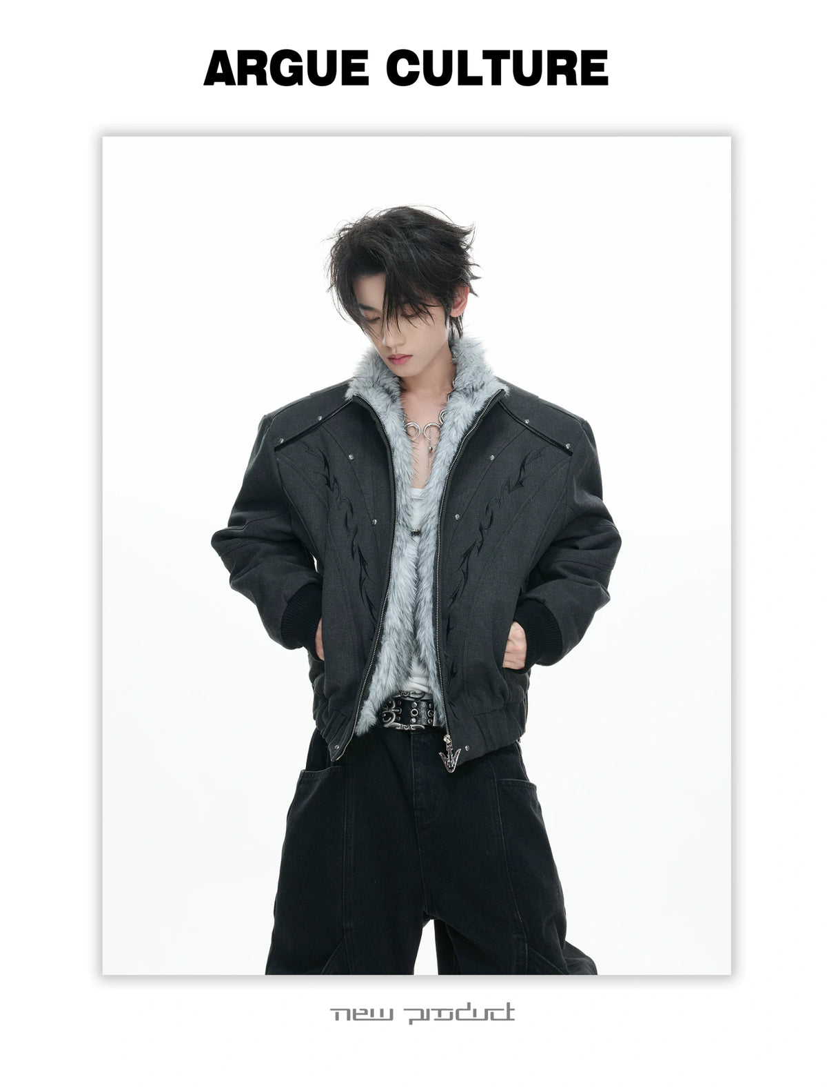 Washed Canvas Cropped Jacket | Fleece-Lined Streetwear - description image 9