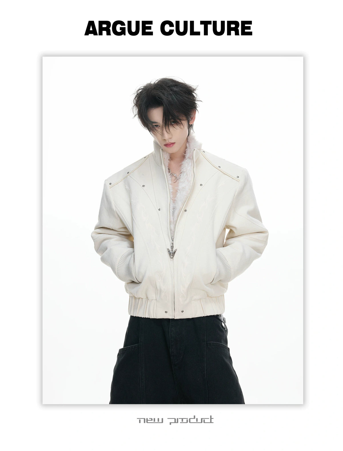 Washed Canvas Cropped Jacket | Fleece-Lined Streetwear - description image 11