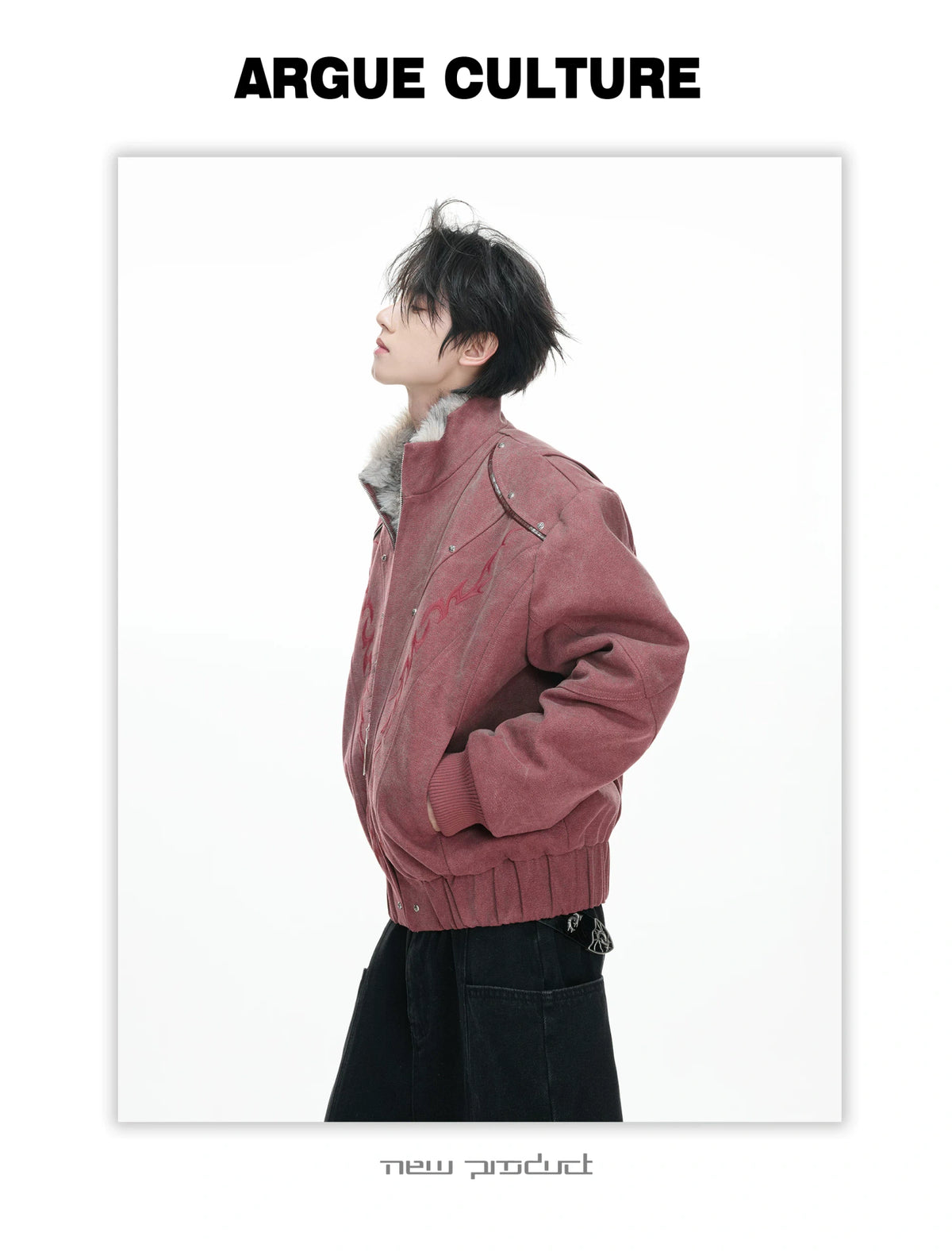 Washed Canvas Cropped Jacket | Fleece-Lined Streetwear - description image 12