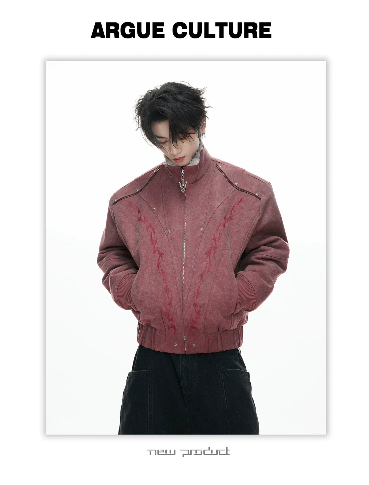 Washed Canvas Cropped Jacket | Fleece-Lined Streetwear - description image 13