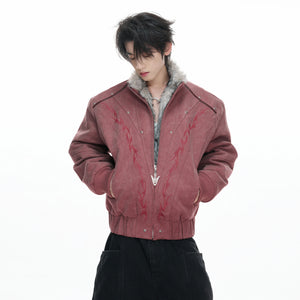 Washed Canvas Cropped Jacket | Fleece-Lined Streetwear - main image 4