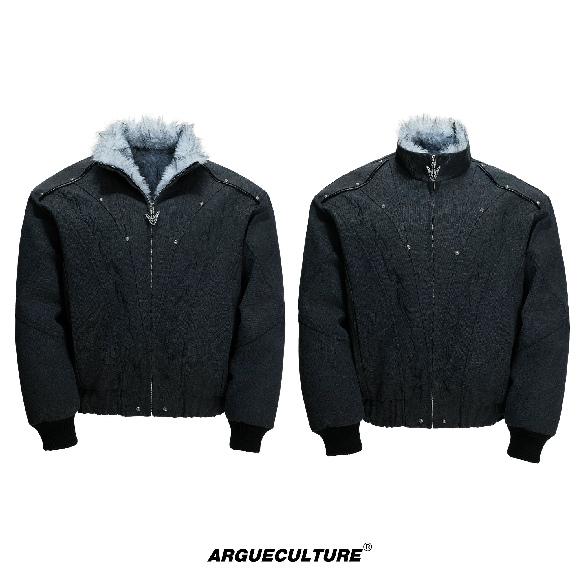 Washed Canvas Cropped Jacket | Fleece-Lined Streetwear - Black