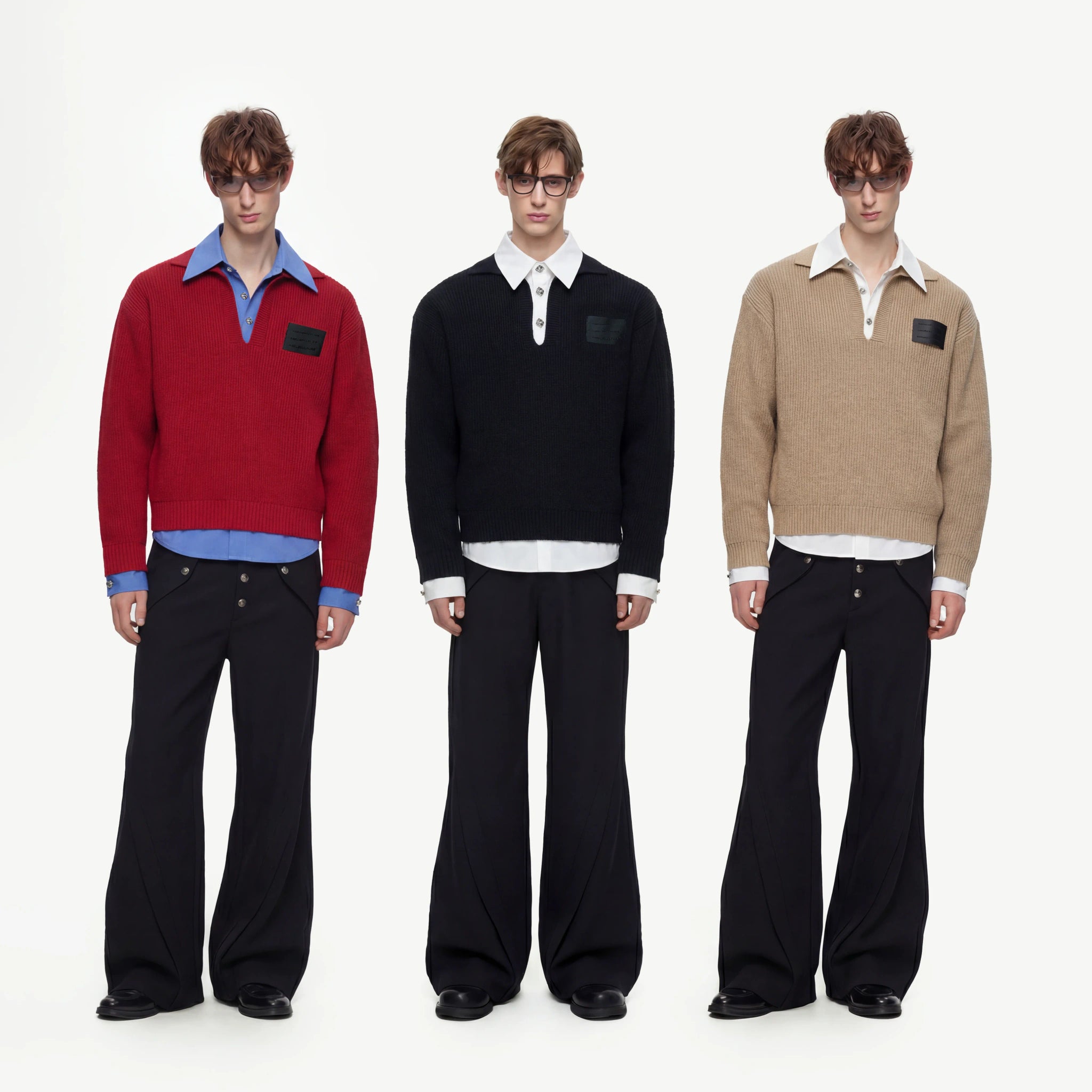 Relaxed Layered Wool-Blend Knit Sweater | Unisex - main image 1