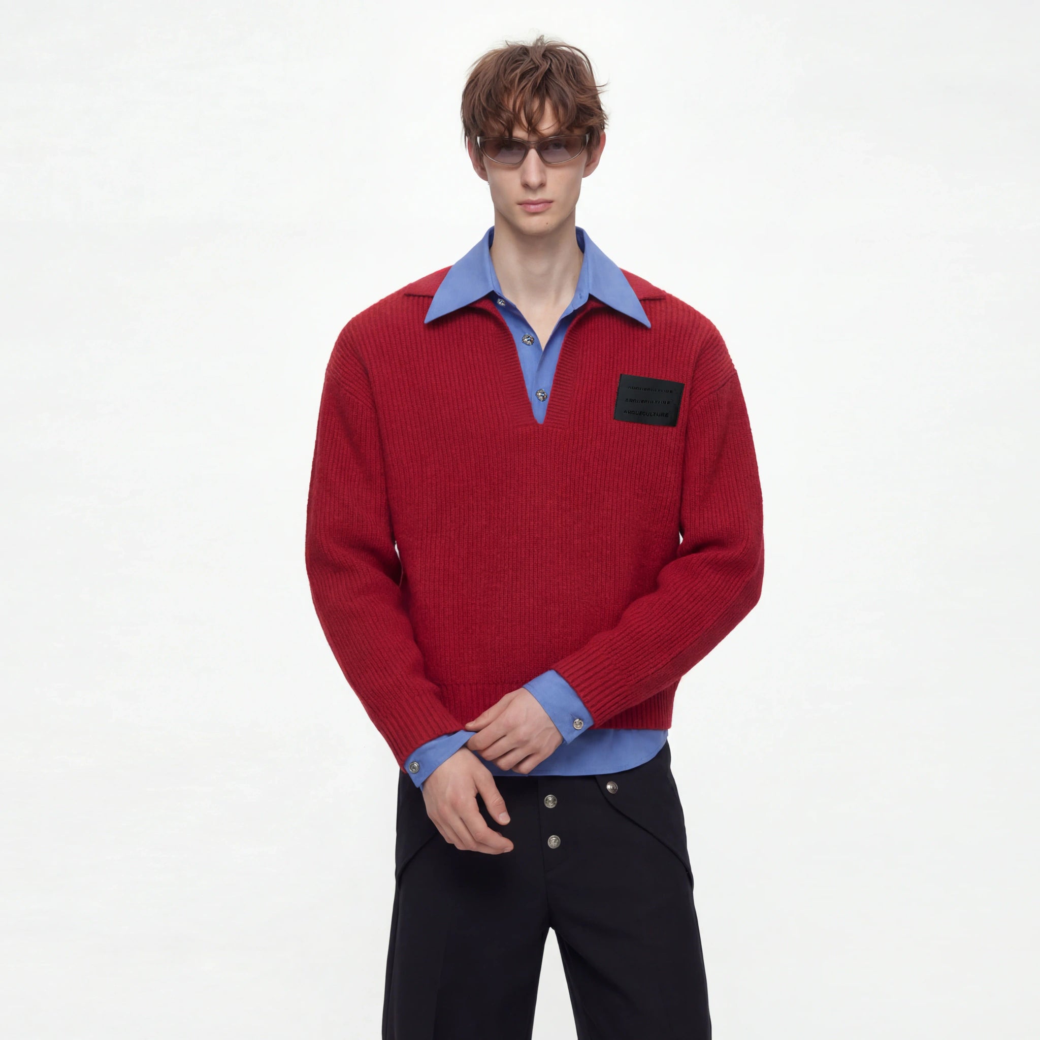 Relaxed Layered Wool-Blend Knit Sweater | Unisex - main image 3
