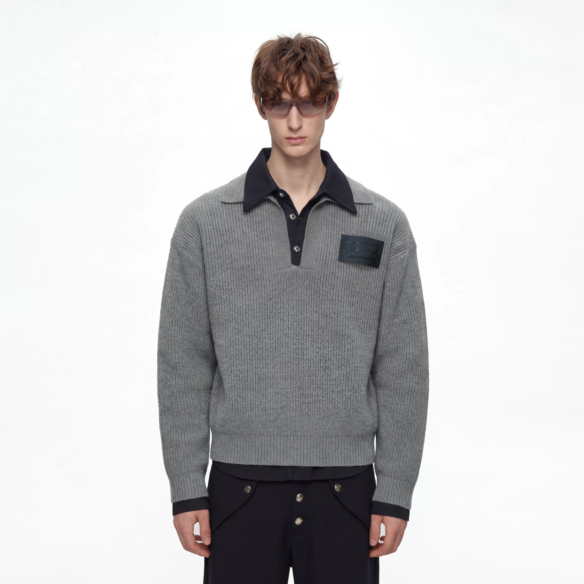 Relaxed Layered Wool-Blend Knit Sweater | Unisex - main image 4