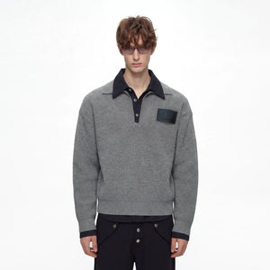 Relaxed Layered Wool-Blend Knit Sweater | Unisex - main image 4