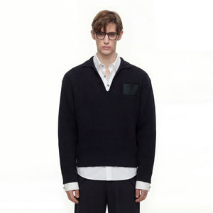 Relaxed Layered Wool-Blend Knit Sweater | Unisex - main image 5