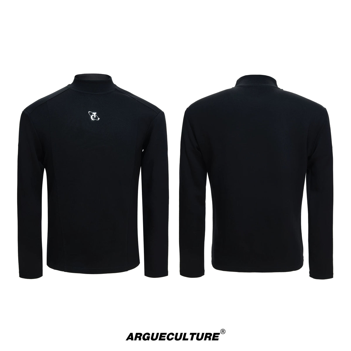 Cotton-Modal Mock Neck Slim-Fit Base Layer Top - Black