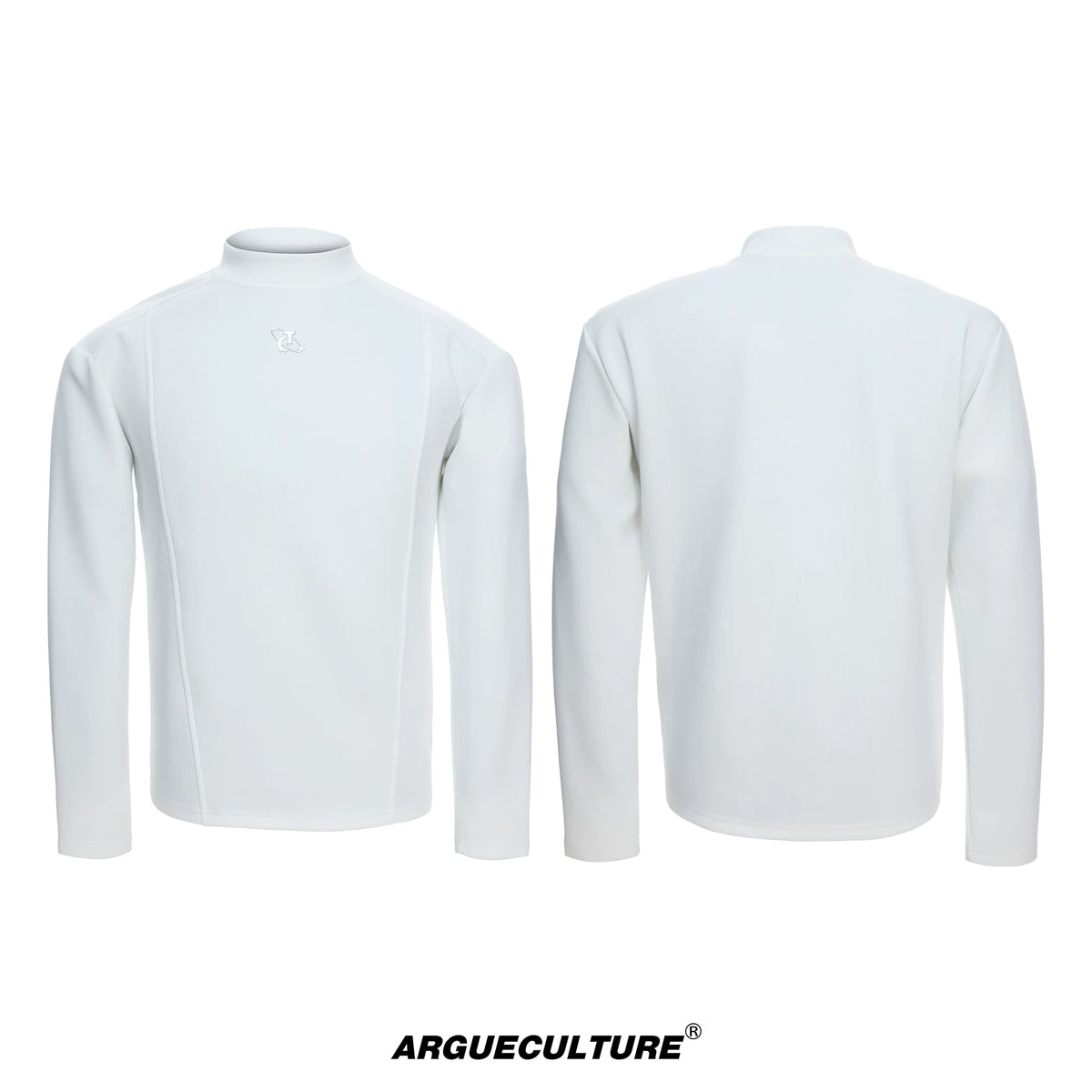 Cotton-Modal Mock Neck Slim-Fit Base Layer Top - White